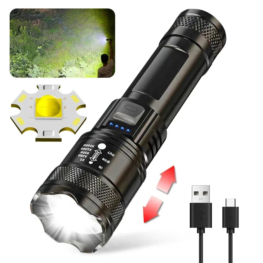 LED Tactical Torch USB Charging