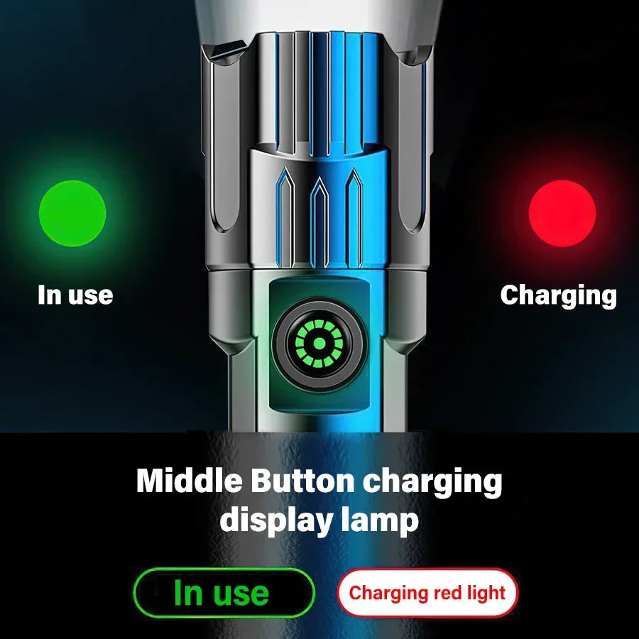 LED Tactical Torch USB Charging