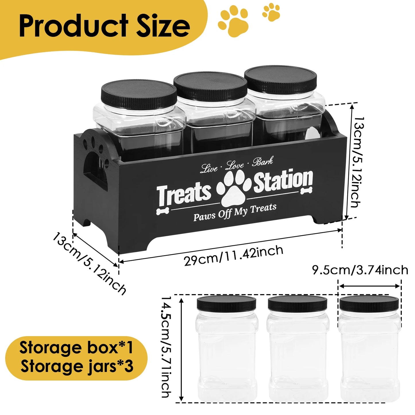 3Pcs Pet Food Storage Containers