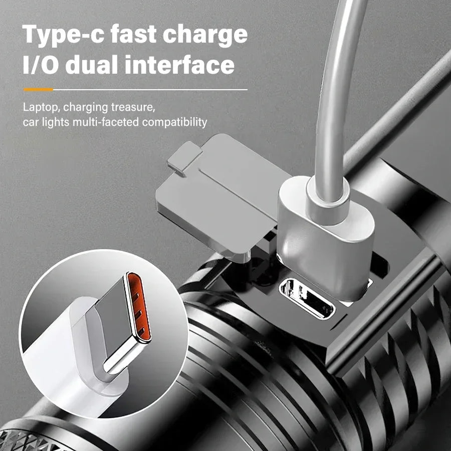 LED Tactical Torch USB Charging